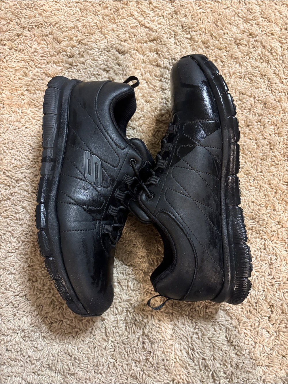 Skechers Men’s Black Slip-Resistant  Sneakers